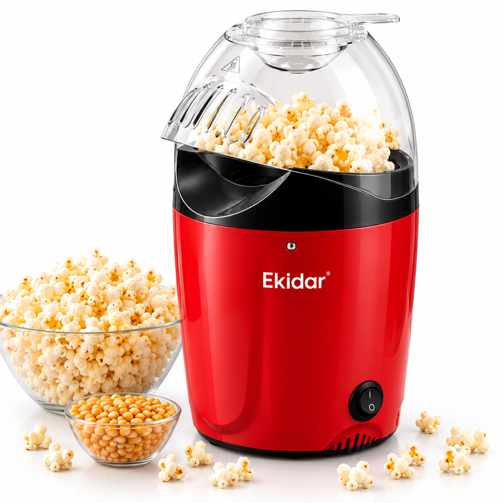 Electric Hot Air Popcorn Maker – 1200W Oil-Free Popcorn Machine