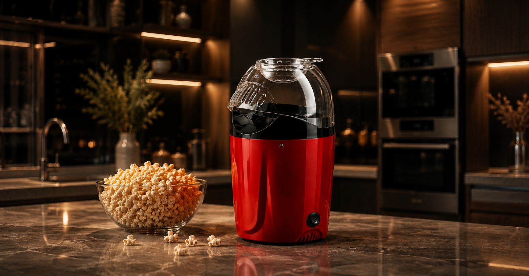 Electric Hot Air Popcorn Maker – 1200W Oil-Free Popcorn Machine